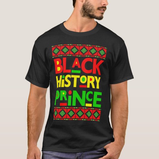 Black History Prince Melanin Boy Son Bruh Brown Sk T-shirt (Voorkant)