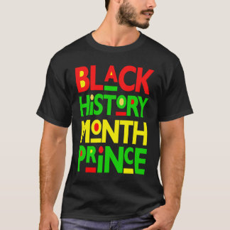 Black History Prince Melanin Boy Son Bruh Brown Sk T-shirt