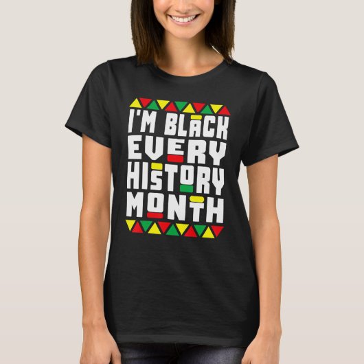 Black History pyjama's Afro T-shirt Ik ben zwart.. (Voorkant)