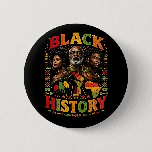Black History Ronde Button 5,7 Cm (Voorkant)