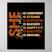 Black History She Is Me Strong Educated Blessed Wo Poster (Voorkant)