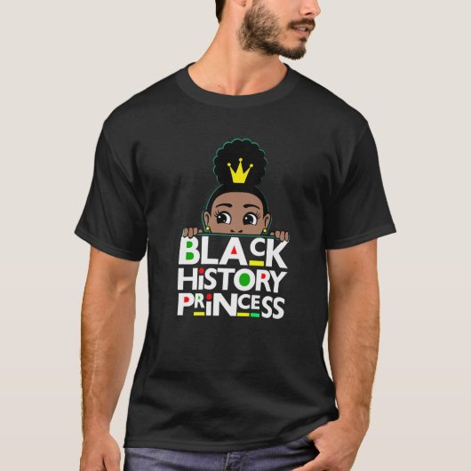 Black History Sista Princess Melanin Girl Brown Sk T-shirt (Voorkant)