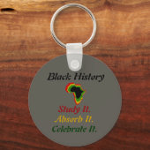 "Black History - Study/Absorb/Celebrate" Sleutelhanger (Voorkant)