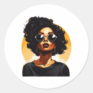 Black History T Shirten voor Vrouwen Drug Proud Qu Ronde Sticker