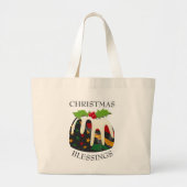 Black History USA Flag CHRISTMAS PUDDING Grote Tote Bag (Voorkant)