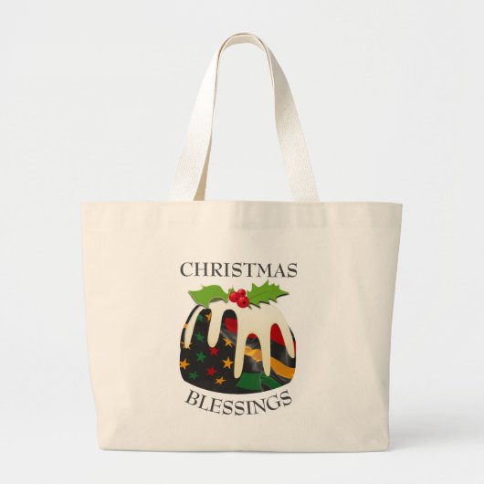 Black History USA Flag CHRISTMAS PUDDING Grote Tote Bag (Voorkant)