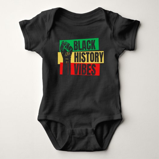Black History Vibes Melanin Baby Baby Boys Girls Romper (Voorkant)