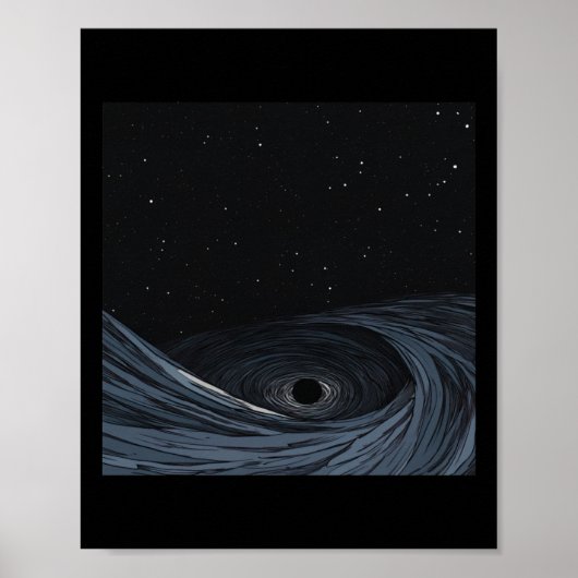 Black Hole Anime Style Sticker Poster (Voorkant)
