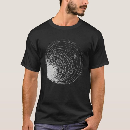 Black Hole Astronaut Lost Space Illustration Unive T-shirt (Voorkant)