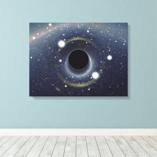 Black Hole Einstein Ring NASA Canvas Afdruk (Insitu (Houten vloer))