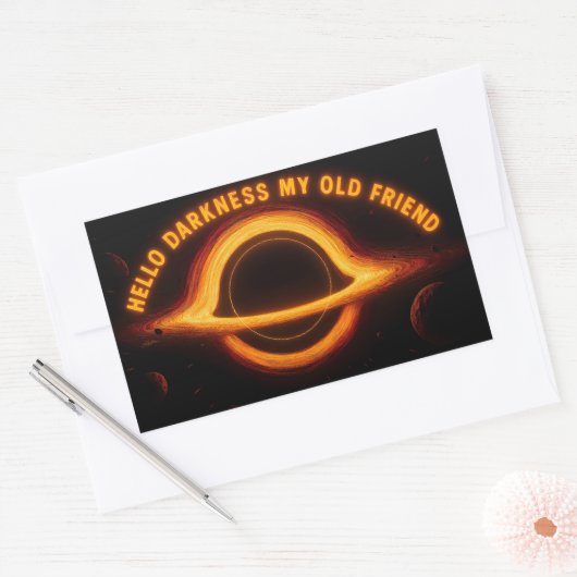 Black Hole Interstellar Conversation Rechthoekige Sticker (Envelop)