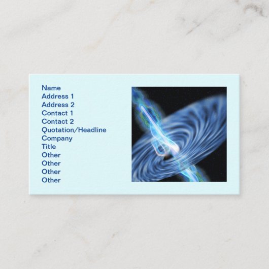 Black Hole Radiation Visitekaartje (Voorkant)