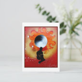 Black Hole Sun Behind Shadow Man Briefkaart (Staand voorkant)