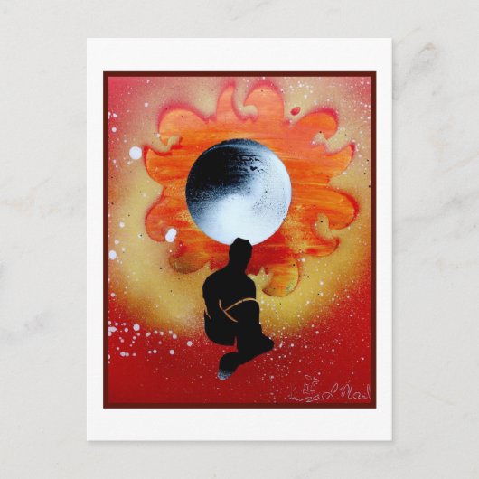 Black Hole Sun Behind Shadow Man Briefkaart (Voorkant)