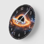 Black Hole Wall Clock — Space-Inspired Design Ronde Klok (Hoek)