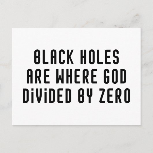 Black Holes Zero Briefkaart (Voorkant)