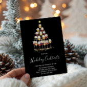 Black Holiday Cocktail - Elegant Christmas Party Kaart