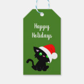 Black Holiday Kat Gift Labels Cadeaulabel (Voorkant)