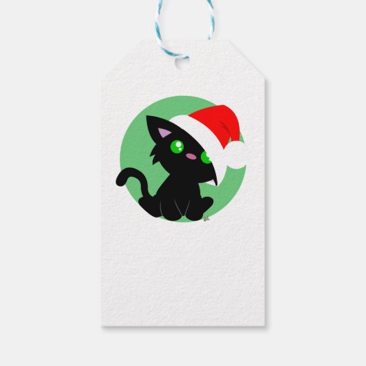Black Holiday Kat Gift Labels Cadeaulabel (Achterkant)