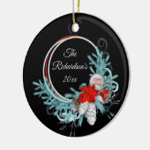 Black Holiday krans gepersonaliseerd Keramisch Ornament (Links)