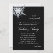 Black Holiday Offset Snowflake Invitation (corp) Kaart (Voorkant)