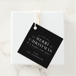 Black Holiday Plaid Christmas Bedankjes Labels
