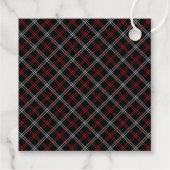 Black Holiday Plaid Christmas Bedankjes Labels (Achterkant)