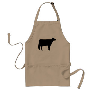 Black Holstein Cow Silhouette Standaard Schort
