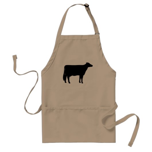 Black Holstein Cow Silhouette Standaard Schort (Voorkant)
