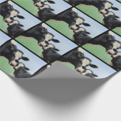 Black Holstein Koe & Cute Calf Cadeaupapier (Hoek)