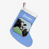 Black Holstein Koe & Cute Calf Kleine Kerstsok (Voorkant (Hangend))