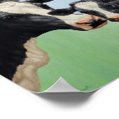 Black Holstein Koe & Cute Calf Poster (Hoek)