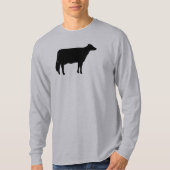 Black Holstein Koe Silhouette T-shirt (Voorkant)