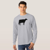 Black Holstein Koe Silhouette T-shirt (Voorkant volledig)