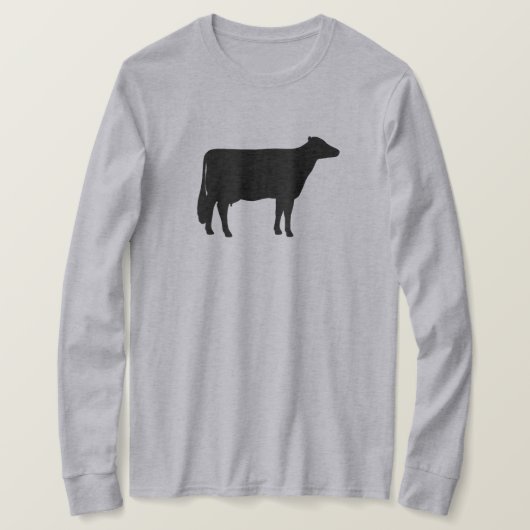 Black Holstein Koe Silhouette T-shirt (Design voorkant)