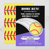 Black Home Run Softball Birthday Party (Voorkant / Achterkant)