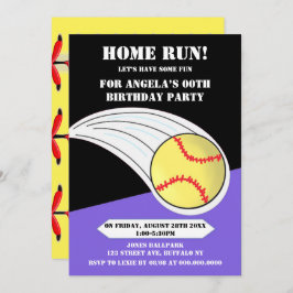Black Home Run Softball Birthday Party