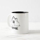 Black Home Sweet Home Tweekleurige Koffiemok (Voorkant links)