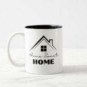 Black Home Sweet Home Tweekleurige Koffiemok (Links)