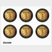 Black Honey Bee Honey Appiary Business Bottle Labe Ronde Sticker (Vel)
