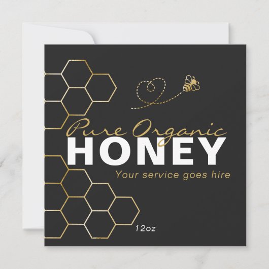 Black Honey Beed Honeycomb Product Care Insert  Feestdagenkaart (Voorkant)