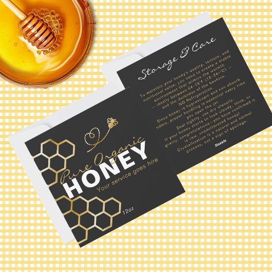 Black Honey Bees Honeycomb Product Care Insert  Feestdagenkaart