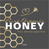 Black Honey Gold Bees Honeycomb Product Label (Voorkant)