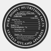 Black Honey Voeding Feiten Label Apiary Naam (Voorkant)