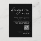 Black Honeymoon Wish QR Wishing Well Enclosure Informatiekaartje (Voorkant)