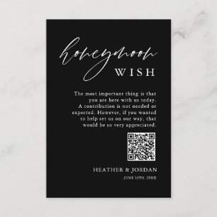 Black Honeymoon Wish QR Wishing Well Enclosure Informatiekaartje