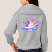 Black Hooded Girls Gymnastics Jacket Zip Custom (Achterkant)