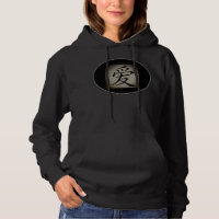 Black Hoodie van de Chinese LOVE Symbol Woman