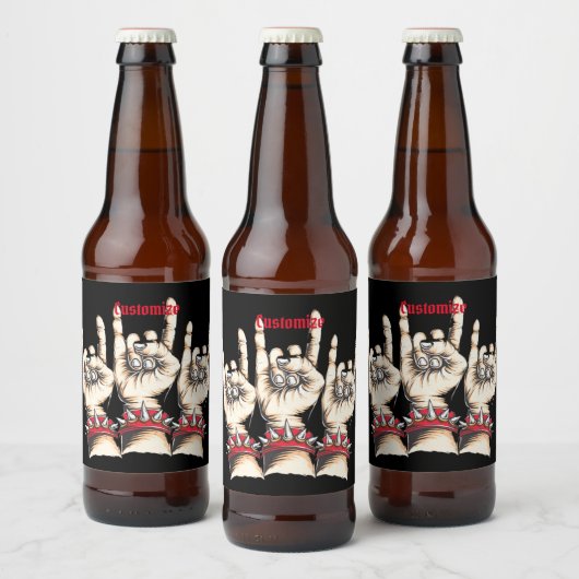 Black Horns up Bier Etiket (Flessen)