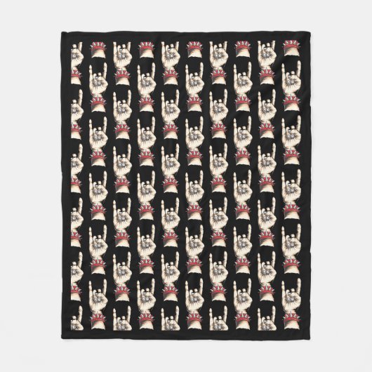 Black Horns up Fleece Deken (Voorkant)